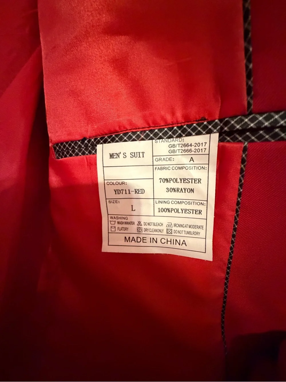 Red Men's Blazer - Classic Single-Breasted Suit Jacket - Picture 2 of 2